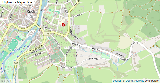 Hájkova - mapa ulice