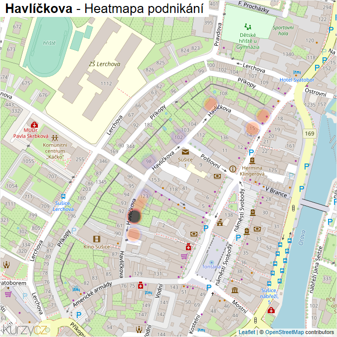 Mapa Havlíčkova - Firmy v ulici.