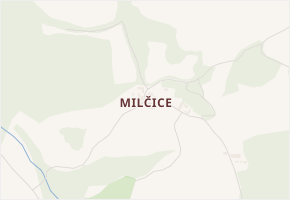 Milčice v obci Sušice - mapa části obce