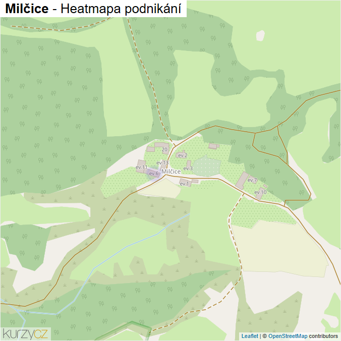 Mapa Milčice - Firmy v části obce.