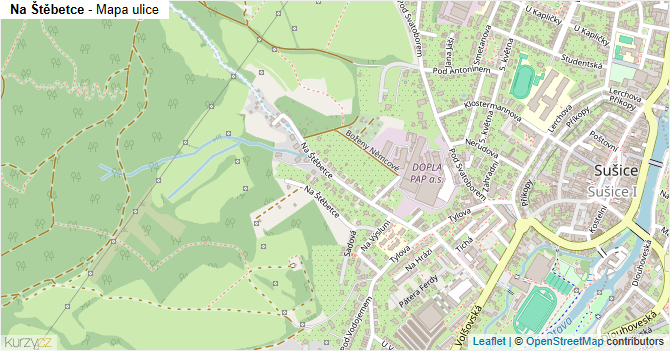 Na Štěbetce - mapa ulice
