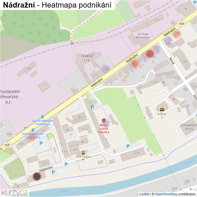 Mapa Nádražní - Firmy v ulici.