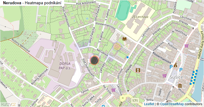 Nerudova - mapa podnikání