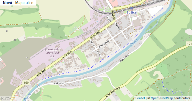 Nová - mapa ulice