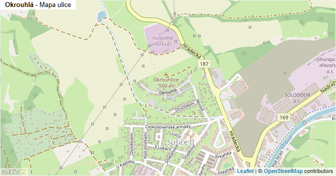 Okrouhlá - mapa ulice