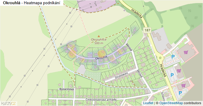 Okrouhlá - mapa podnikání