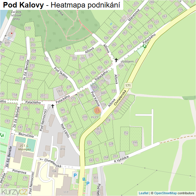 Mapa Pod Kalovy - Firmy v ulici.