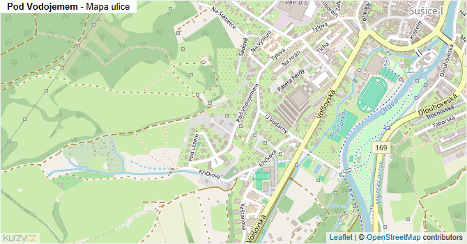 Pod Vodojemem - mapa ulice