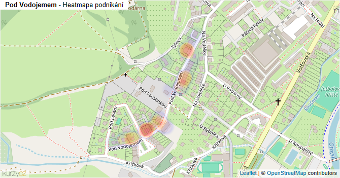 Pod Vodojemem - mapa podnikání