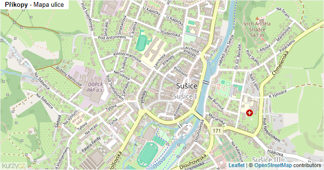Příkopy - mapa ulice