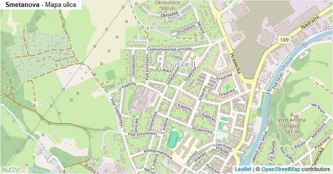 Smetanova - mapa ulice