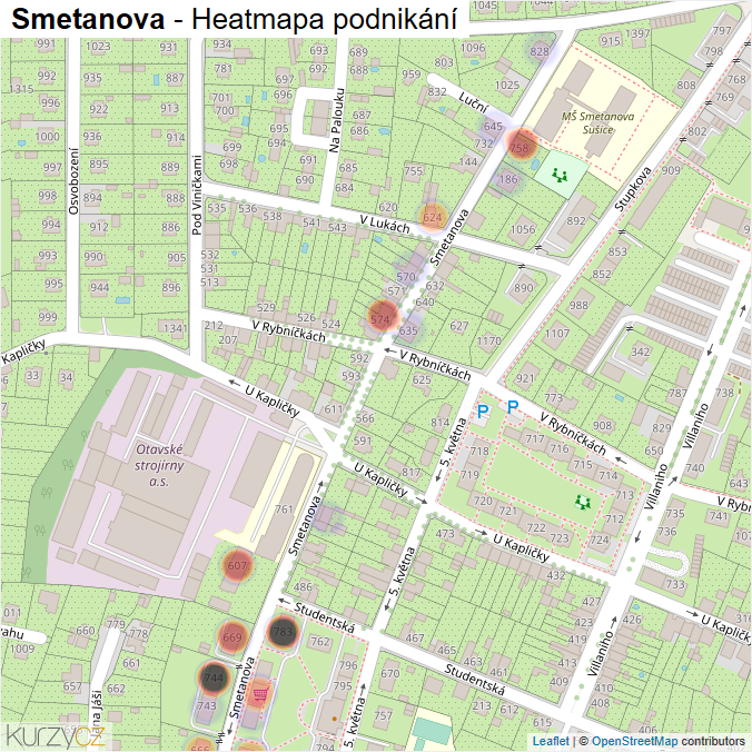 Mapa Smetanova - Firmy v ulici.
