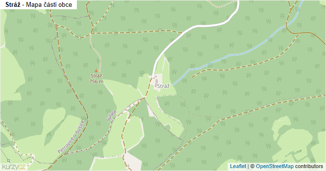 Stráž - mapa části obce