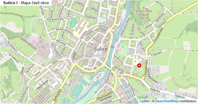 Sušice I - mapa části obce