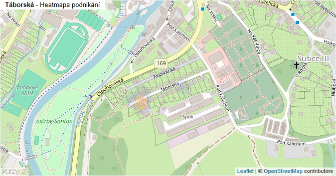 Táborská - mapa podnikání