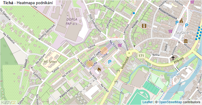 Tichá - mapa podnikání