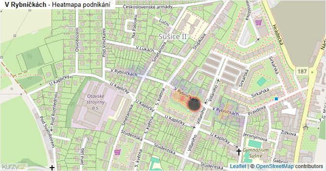 V Rybníčkách - mapa podnikání