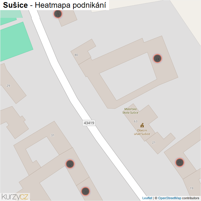 Mapa Sušice - Firmy v obci.