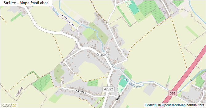 Sušice - mapa části obce