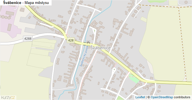 Švábenice - mapa městysu