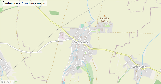 Švábenice - záplavové mapy stoleté vody