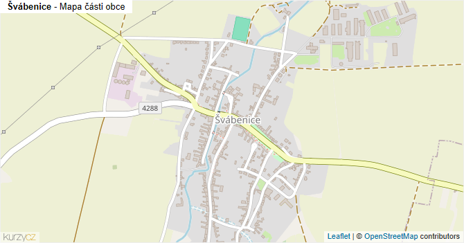 Švábenice - mapa části obce
