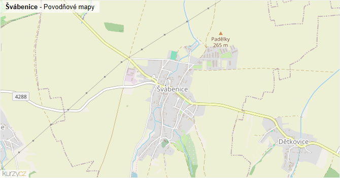 Švábenice - záplavové mapy stoleté vody