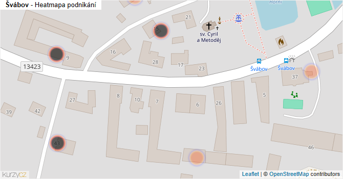 Švábov - mapa podnikání