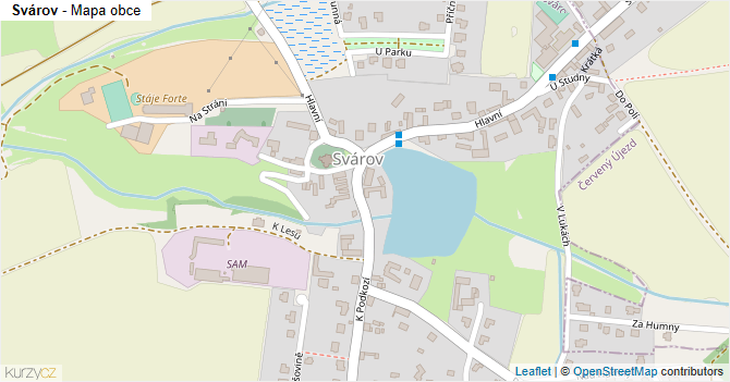 Svárov - mapa obce