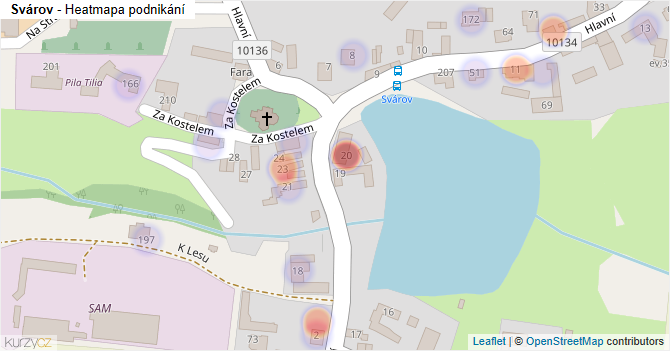 Svárov - mapa podnikání