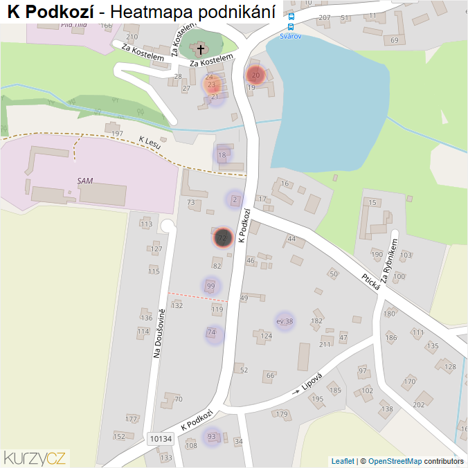 Mapa K Podkozí - Firmy v ulici.