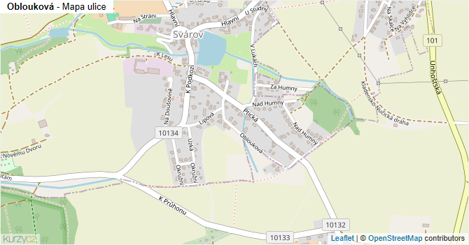 Oblouková - mapa ulice