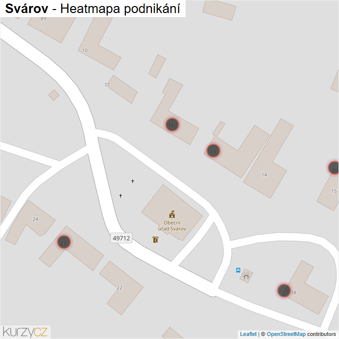 Mapa Svárov - Firmy v obci.