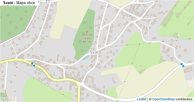 Svatá - mapa obce