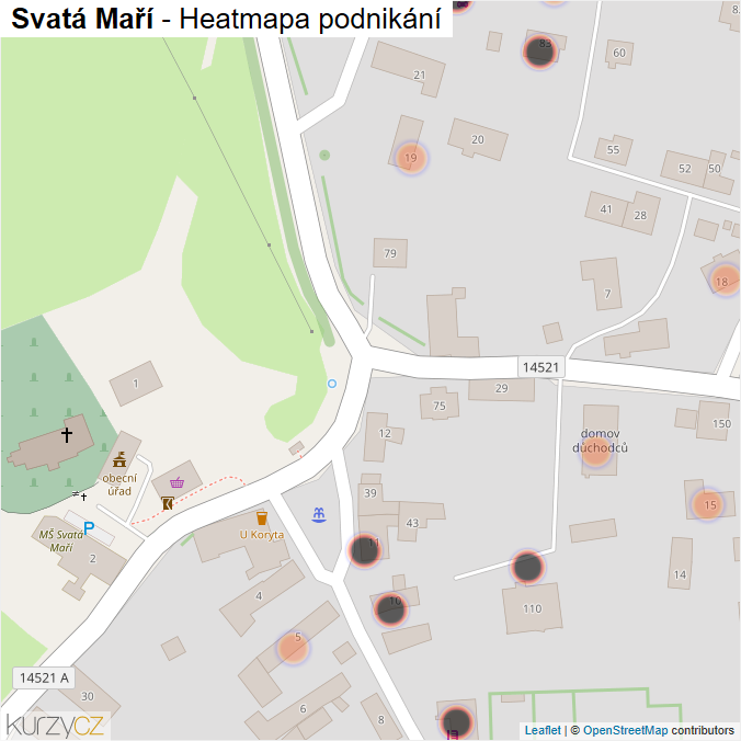 Mapa Svatá Maří - Firmy v obci.