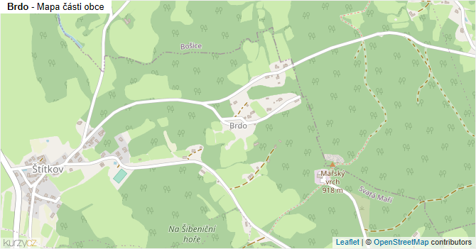 Brdo - mapa části obce