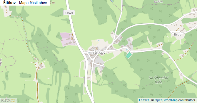 Štítkov - mapa části obce