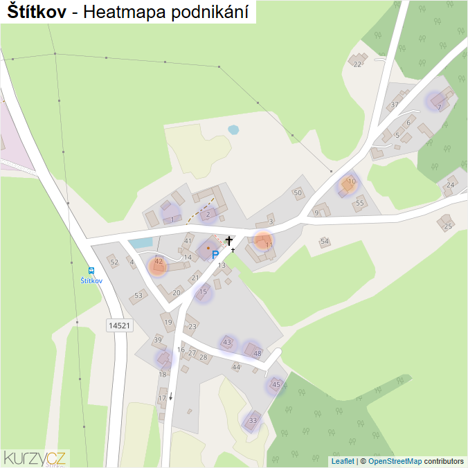 Mapa Štítkov - Firmy v části obce.