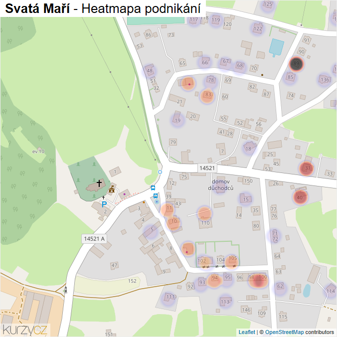 Mapa Svatá Maří - Firmy v části obce.