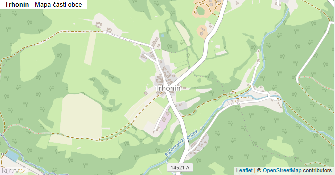 Trhonín - mapa části obce