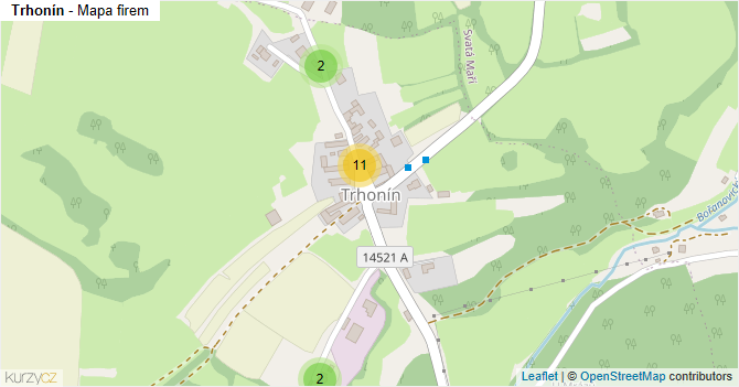 Trhonín - mapa firem