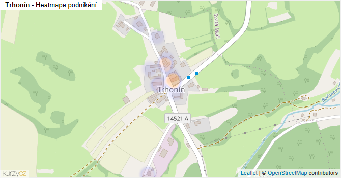 Trhonín - mapa podnikání