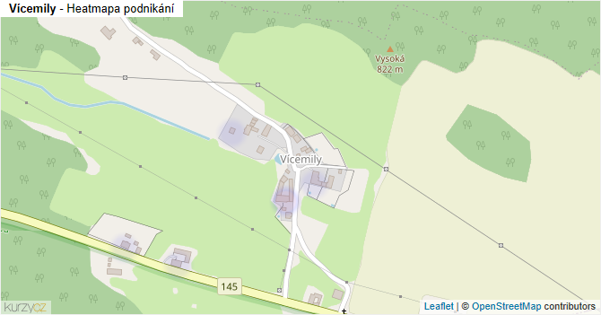 Vícemily - mapa podnikání