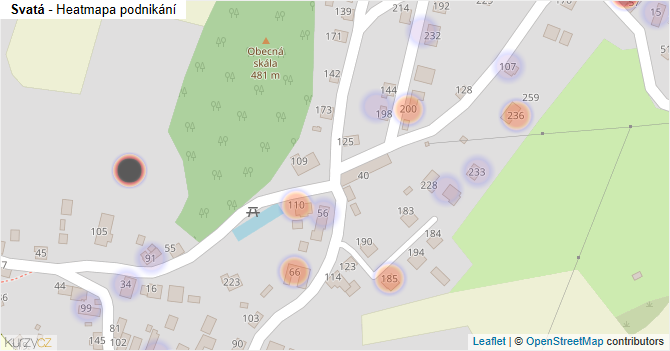 Svatá - mapa podnikání