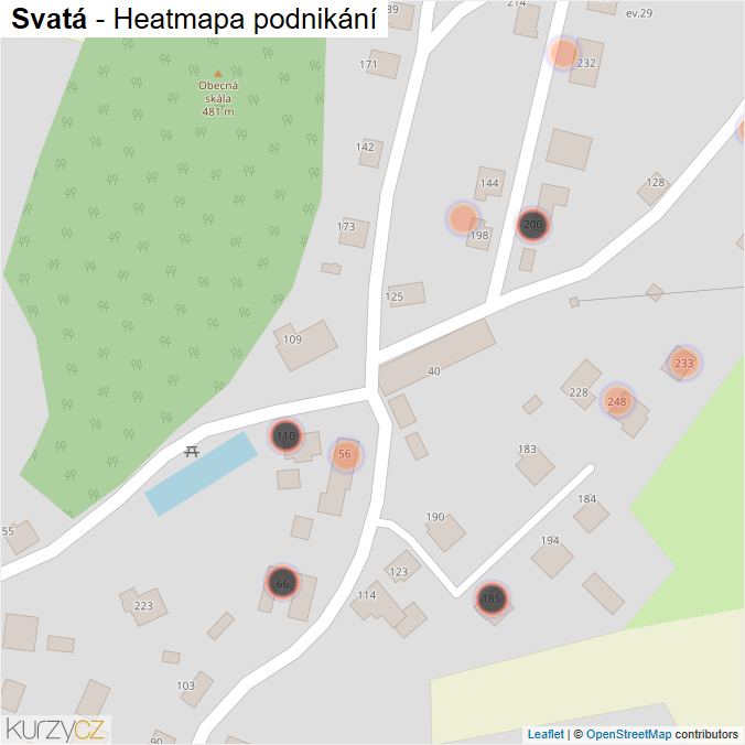 Mapa Svatá - Firmy v obci.