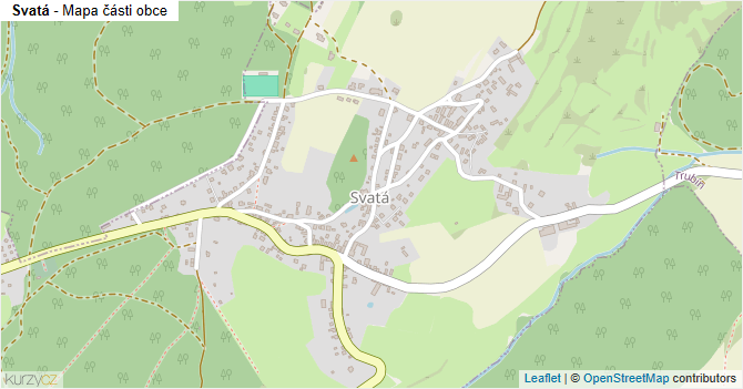 Svatá - mapa části obce