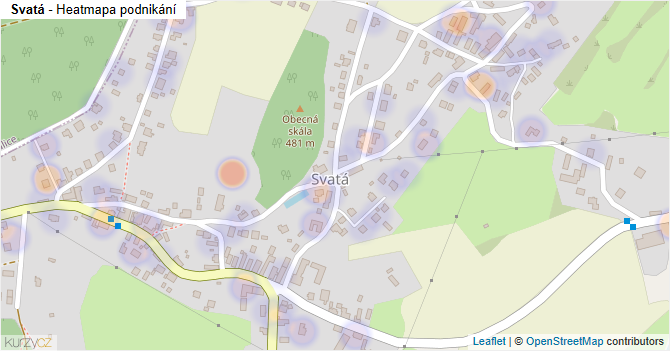Svatá - mapa podnikání