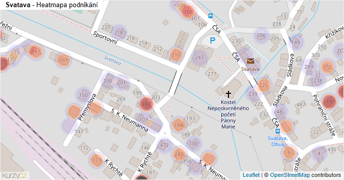 Svatava - mapa podnikání