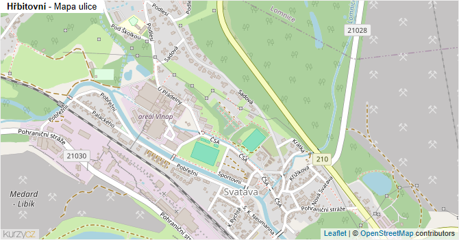 Hřbitovní - mapa ulice