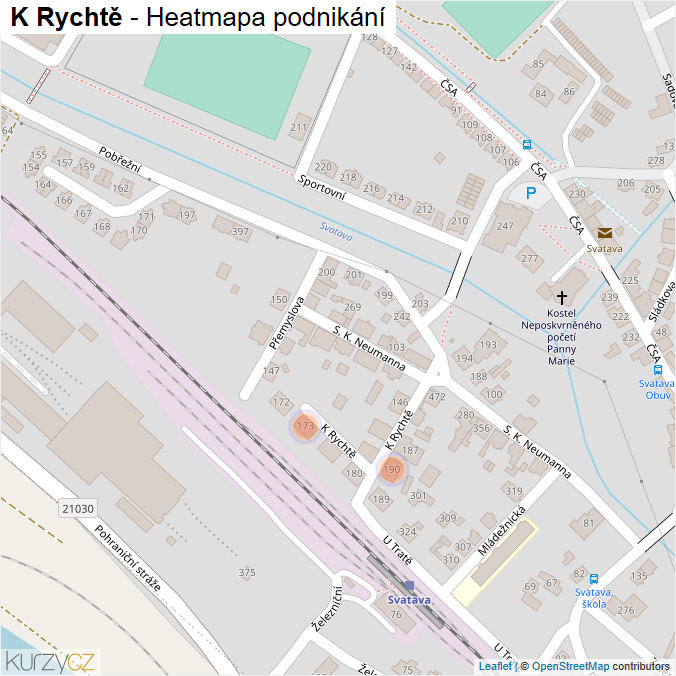 Mapa K Rychtě - Firmy v ulici.